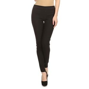 Black Elastic Waist Skinny Pants